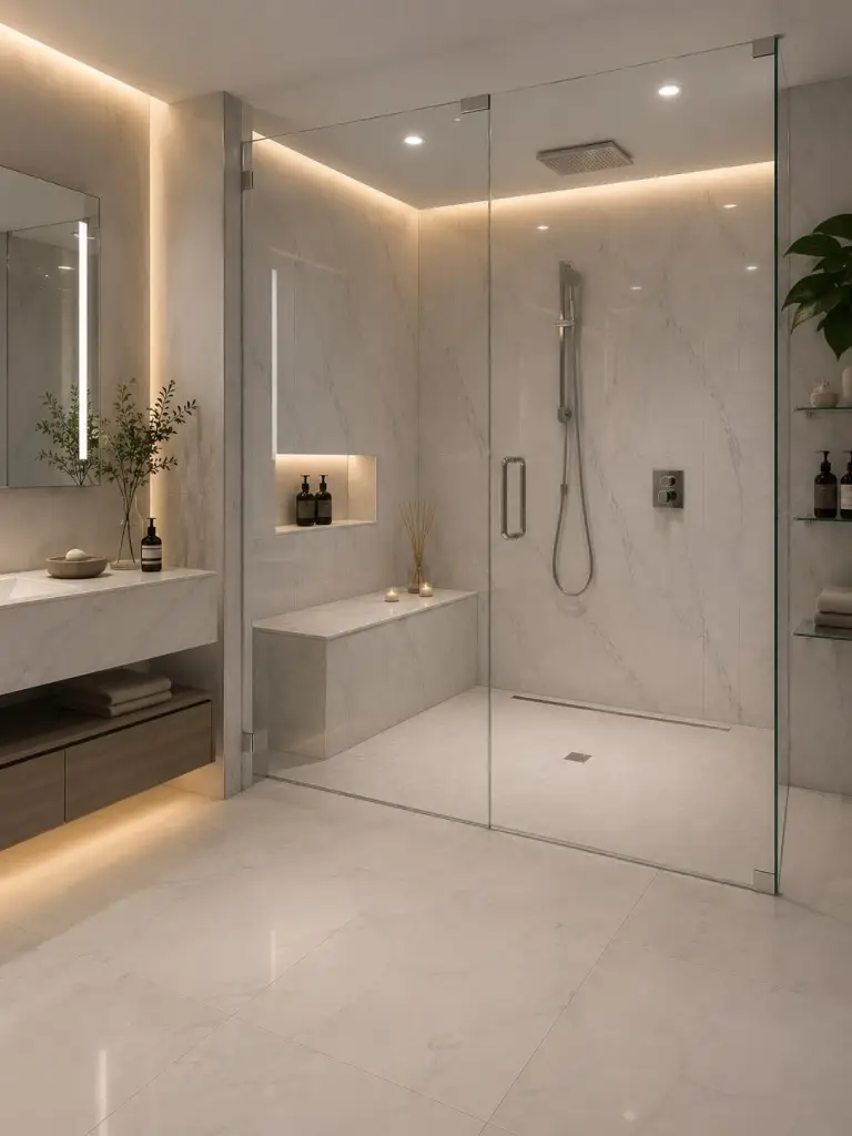 Walk-in shower installation project